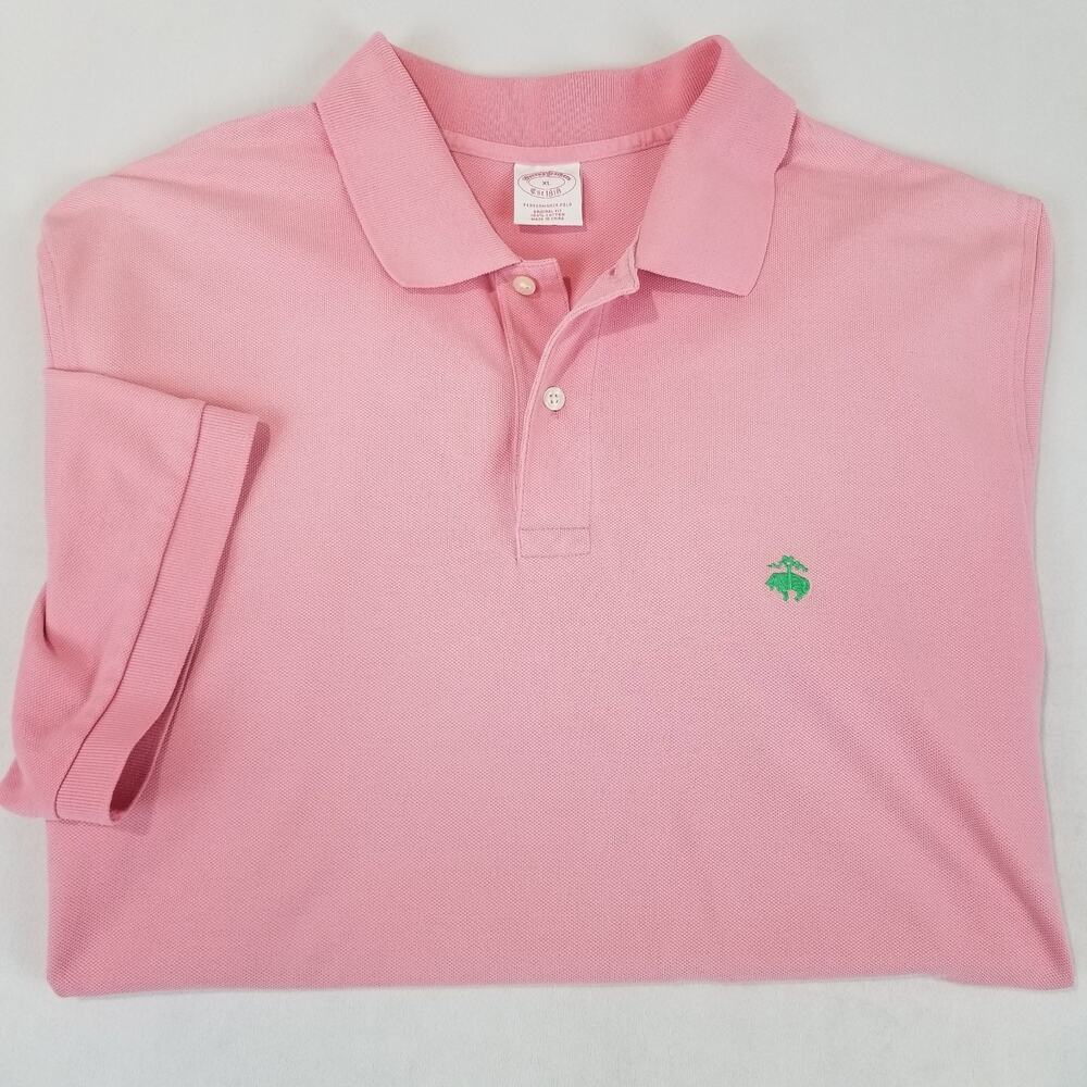 Brooks Brothers Polo Short Sleeve Pink Men XL Performance Golden Fleece Original